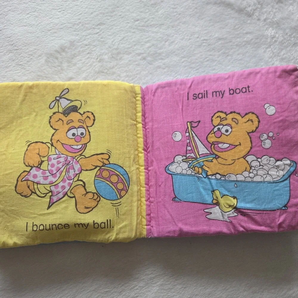 Vintage 1980s‎ Soft Cloth Childrens Interactive Books Lot Of Two Muppets Animals
